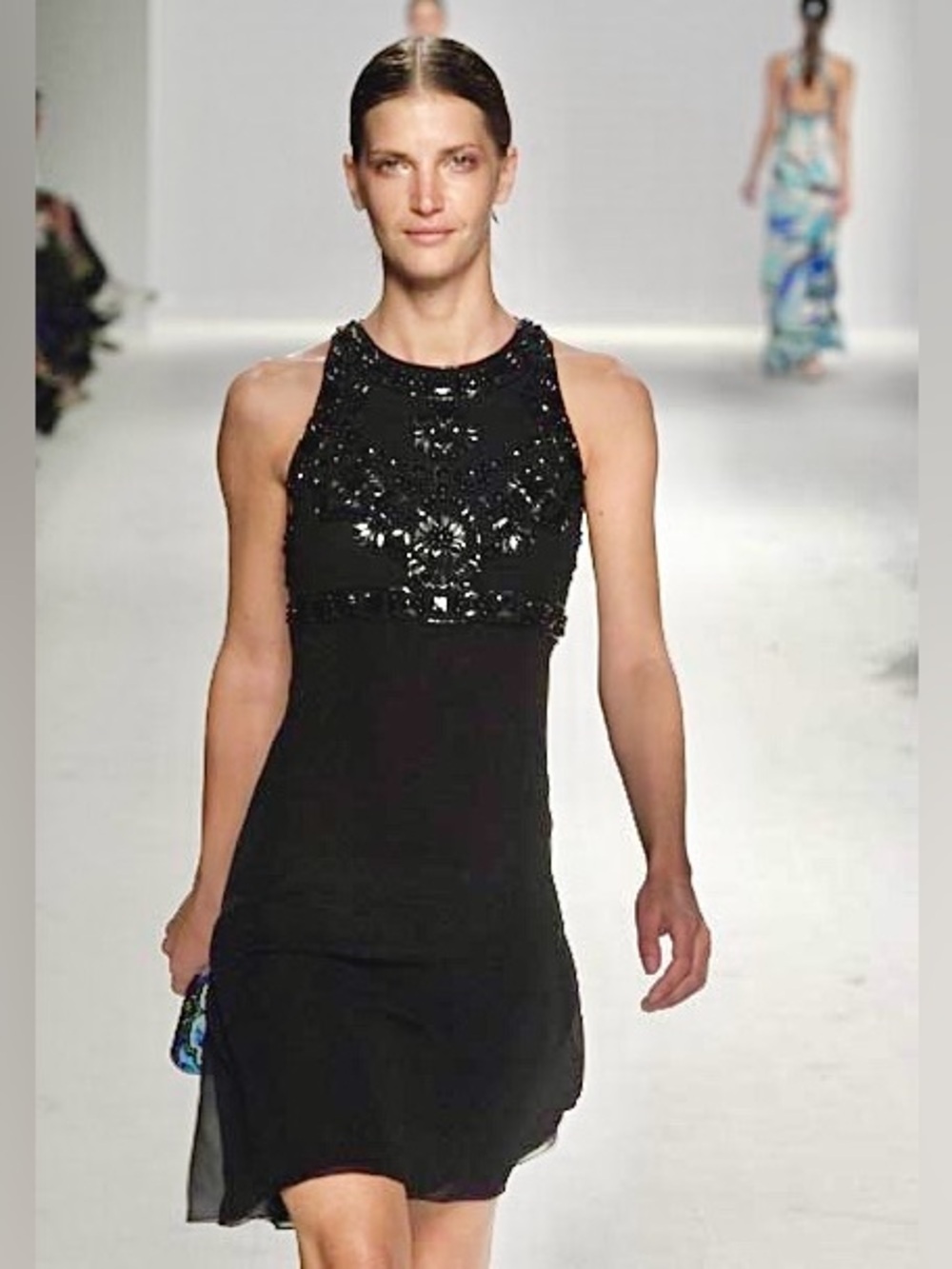 Vintage EMILIO PUCCI by Christian Lacroix S/S 2006 Embellished Silk Halter Dress